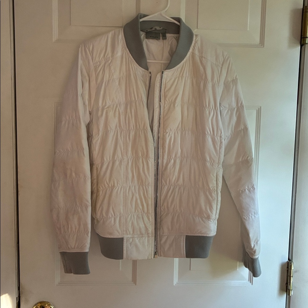 Athleta White Jacket with Gray Accents